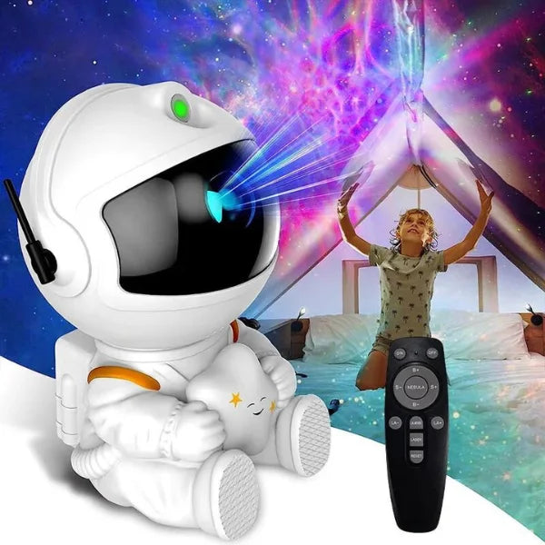 Projetor Astronauta Galáxia Led Noturna Estrelas Nebulosa