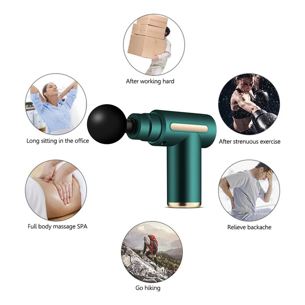 Relax Gun - Massageador 4 em 1 Muscular Portátil