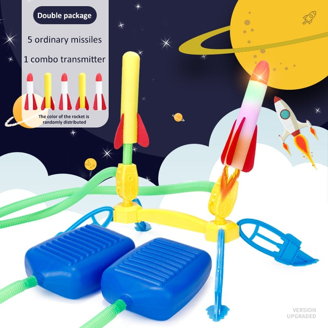 Lançador de Foguetes Led 2 em 1 Montessori Brinquedo