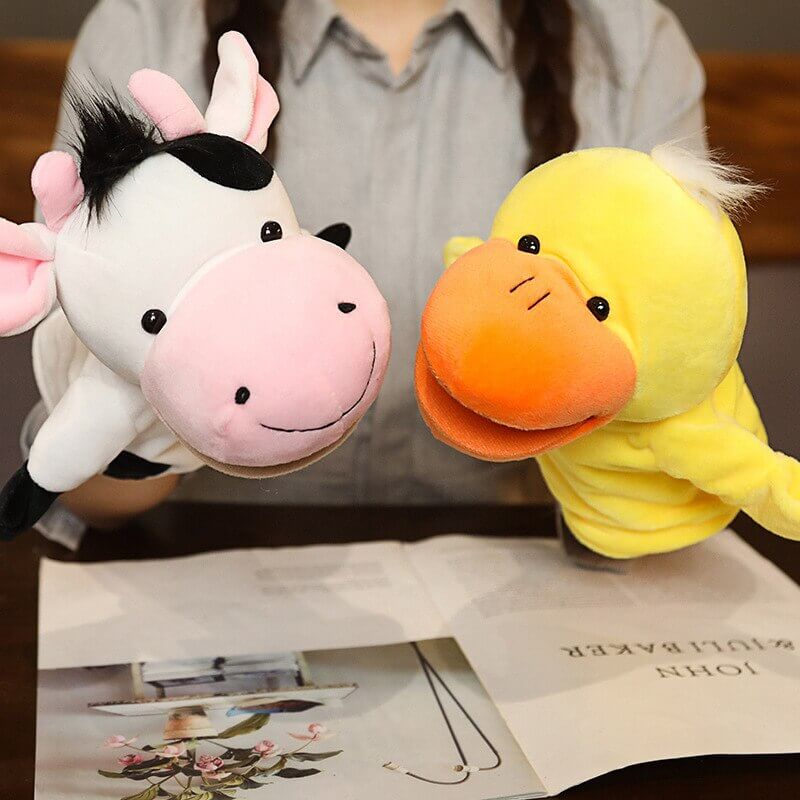 Fantoche Pelúcia de Mão Animal Boneco Interativo Educativo Kids