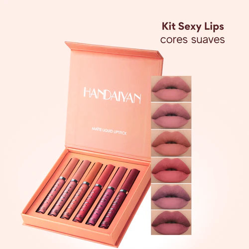 Kit Batons Matte Sexy Lips Handaiyan [PAGUE 3 LEVE 6]