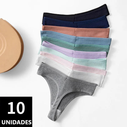 Kit Calcinhas Algodão Confort Antibacteriana [PAGUE 5 LEVE 10]