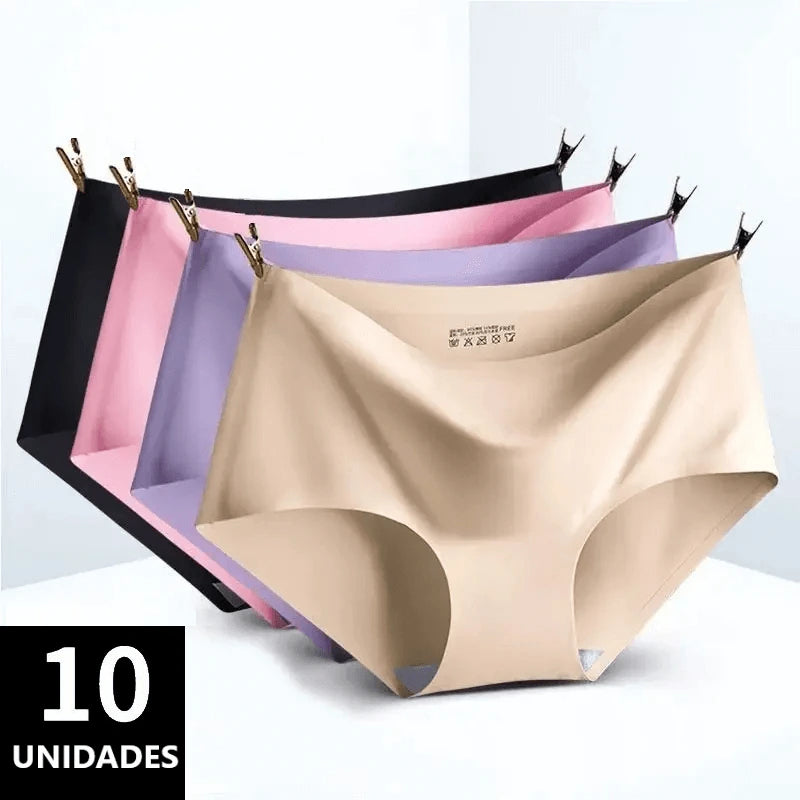 Kit Calcinhas Sem Costura Antibacteriana [PAGUE 5 LEVE 10]