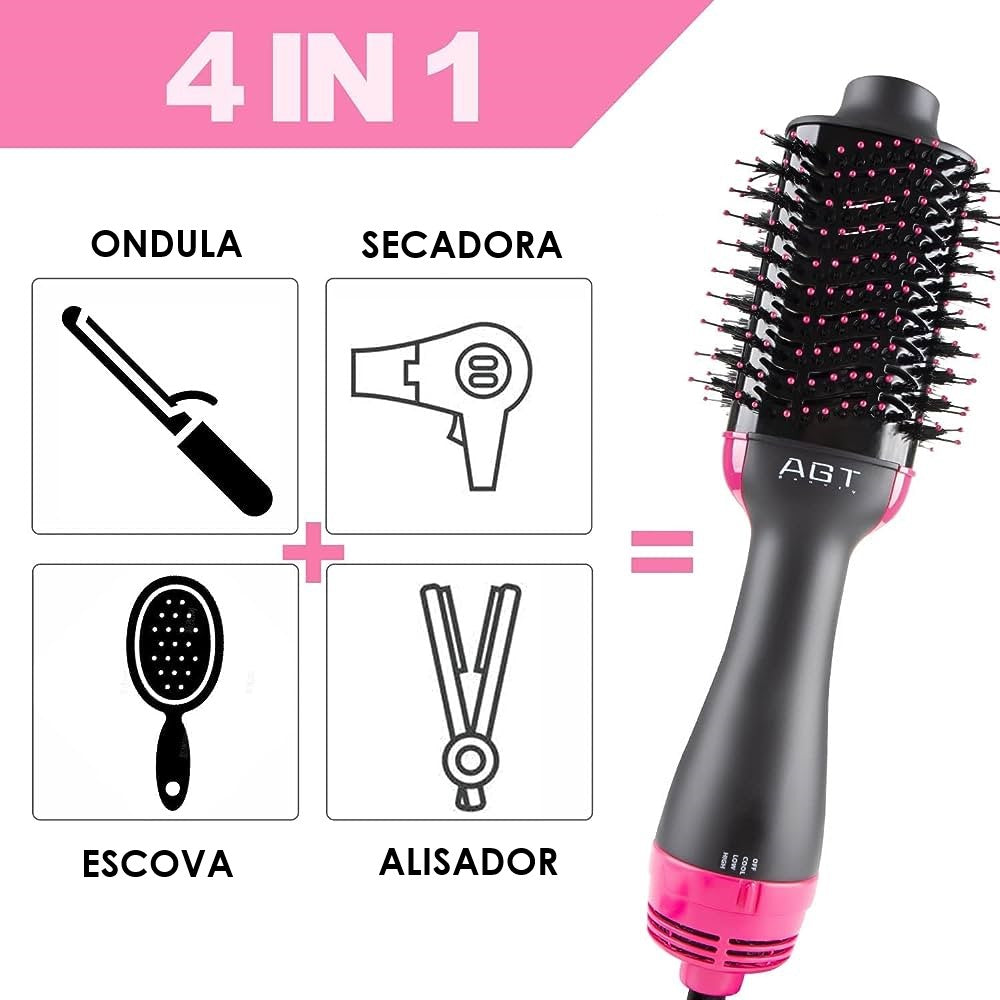 ShinePRO - Escova 3 em 1 (Escova, Seca, Alisa, Modela e Ondula)