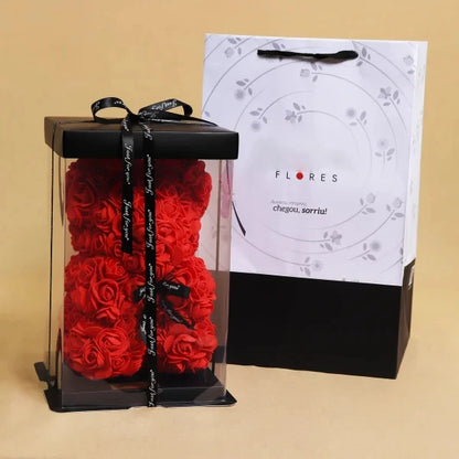 Urso de Pelúcia Flor Flowers - 520 Rosas