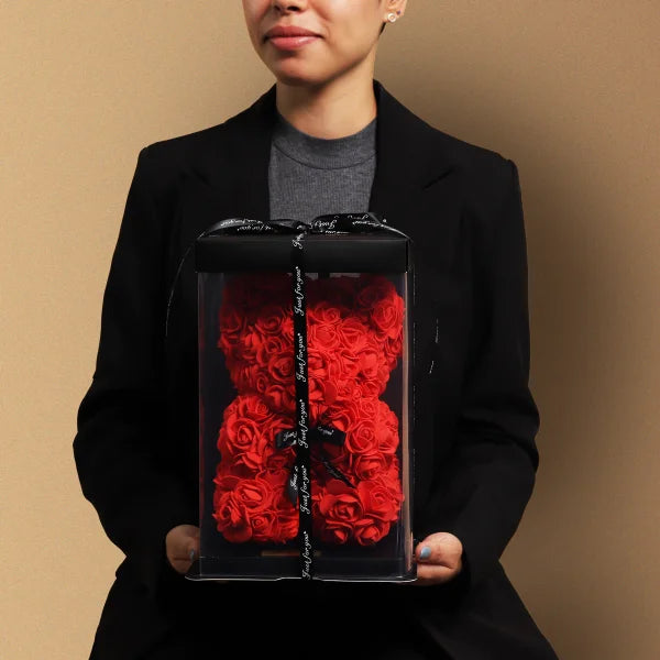 Urso de Pelúcia Flor Flowers - 520 Rosas