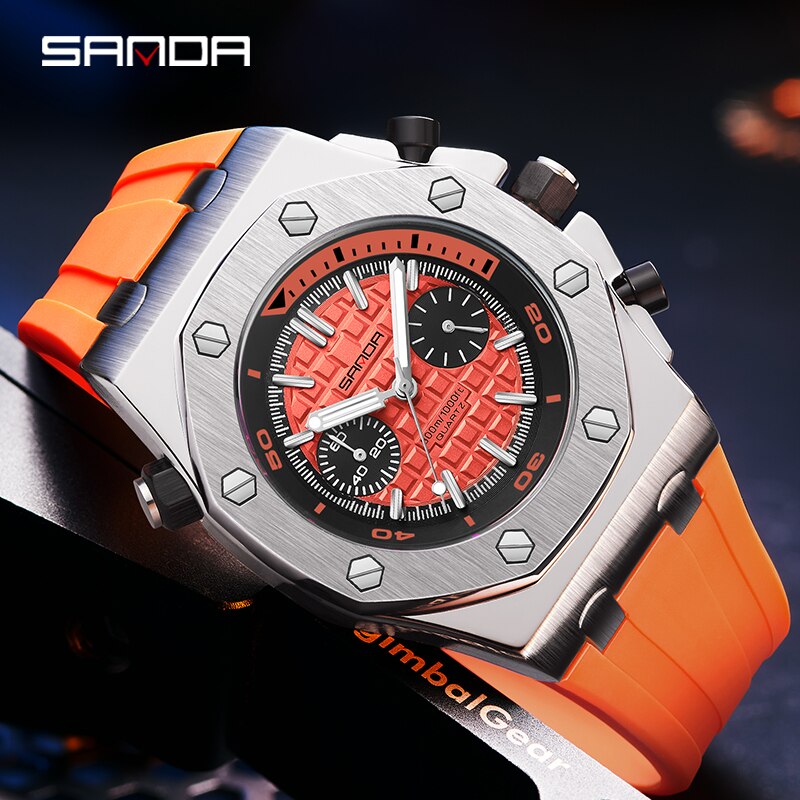 Relógio SANDA Luxo Silicone Sports Masculino [Lançamento 2024]