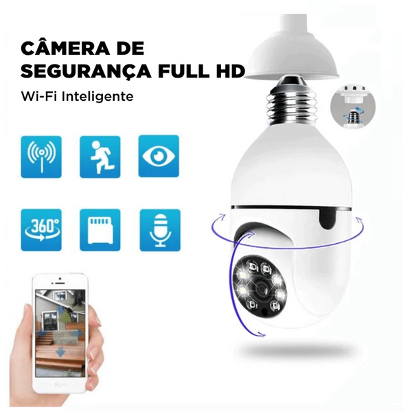 Câmera de Segurança Inteligente 360 Nuvem/Wi-fi compatível com