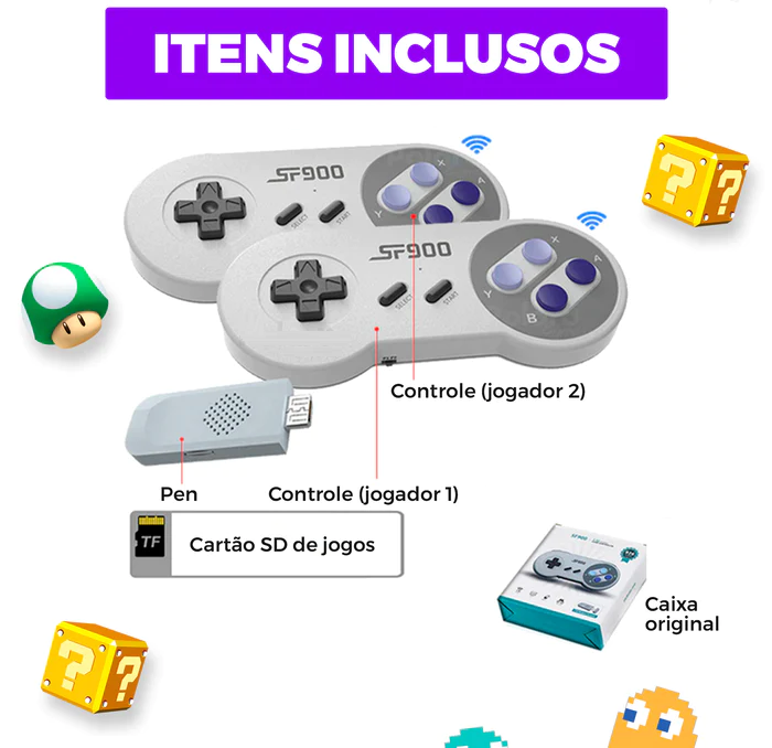 Vídeo Game Nintendinho 4K com +1500 Mil Jogos Retrô Original