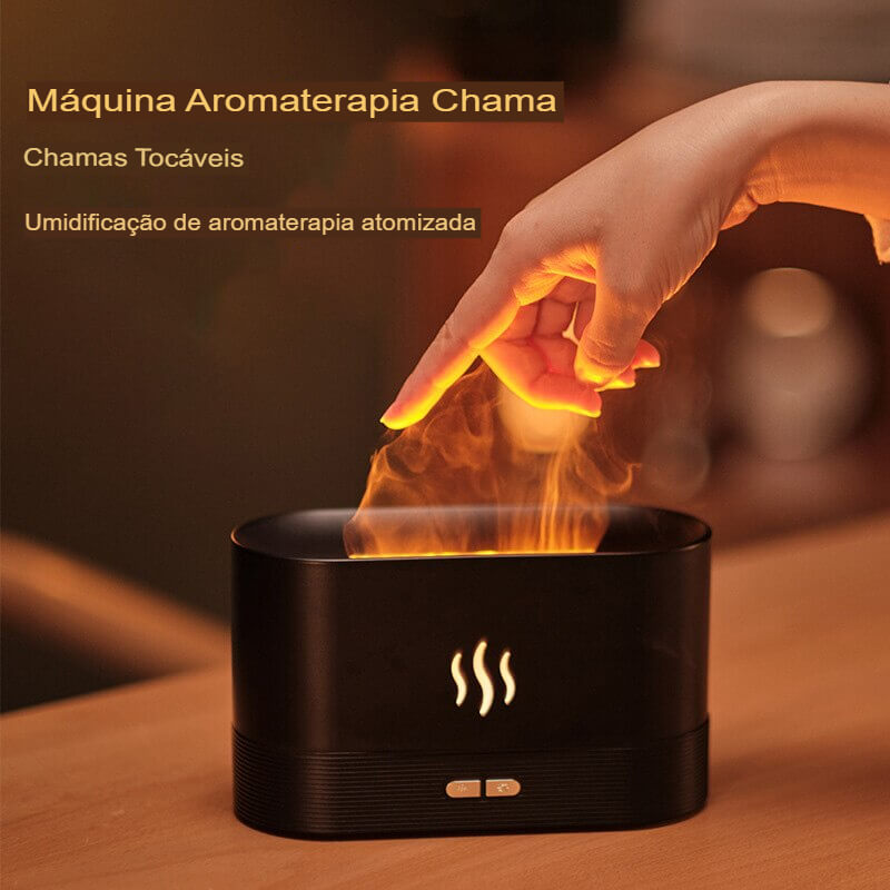Ar Flame - Umidificador de Ar  Névoa de Fogo Ultra sônica led + Óleo Essencial
